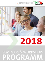 Das Foto zeigt das Titelbild des Seminarprogramms des Startercenters.