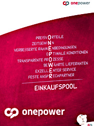 Das Bild zeigt das Titelbild der aktualisierten onepower-Broschüre