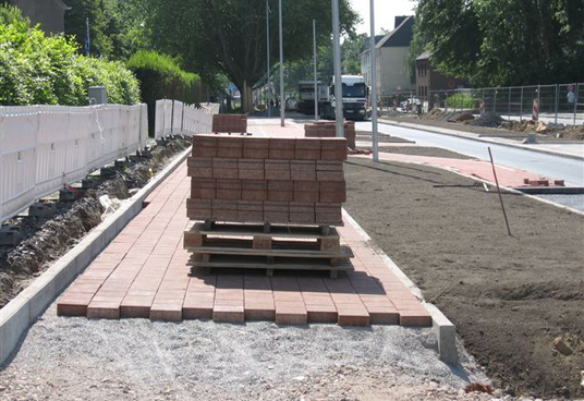 Das Bild zeigt die Baustelle auf der Horster Straße
