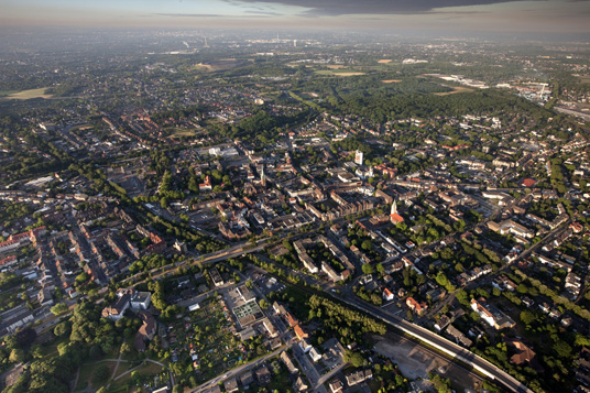 Das Bild zeigt eine Luftaufnahme von Gladbeck