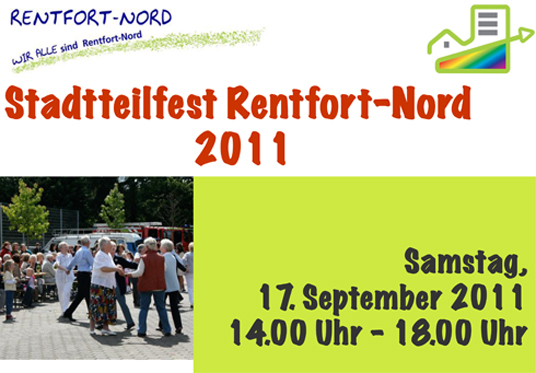 Das Bild zeigt das Plakat für das Stadtteilfest Rentfort-Nord