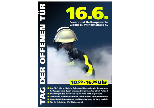 Das Bild zeigt das Plakat der Feuerwehr