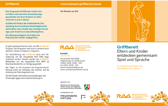 Das Bild zeigt einen Flyer der RAA