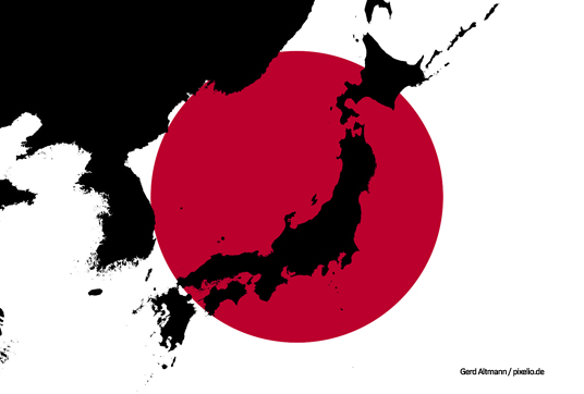 Das Bild zeigt eine Karte von Japan