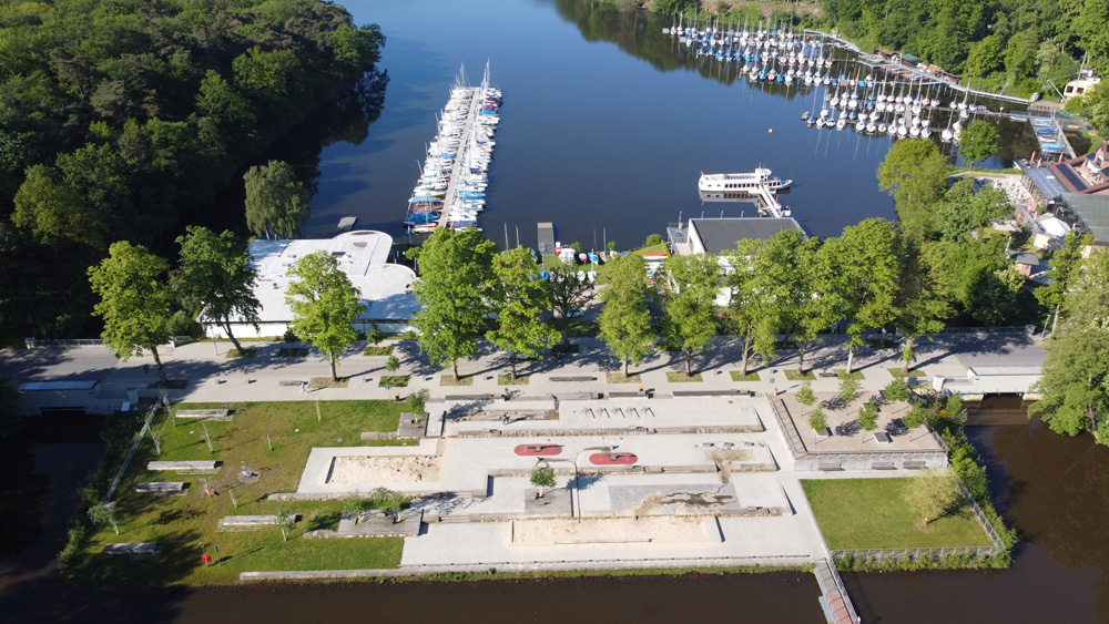 Luftaufnahme der Wasserterrassen