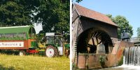 bild vom planwagen und der wassermühle foto stadtagentur