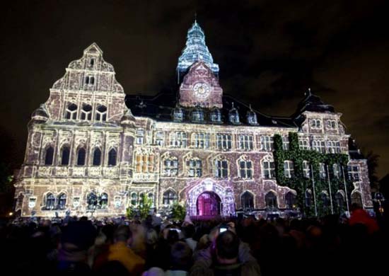 Rathaus Recklinghausen leuchtet
