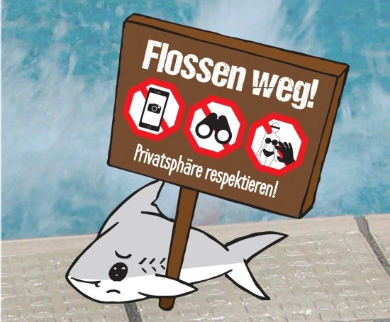 Titelblatt des Faltblatts - Flossen weg