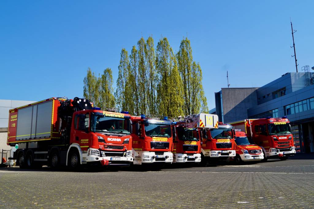 Der neue Fuhrpark der Feuer- und Rettungswache der Stadt Recklinghausen. Foto: Feuerwehr RE, Christian Schell
