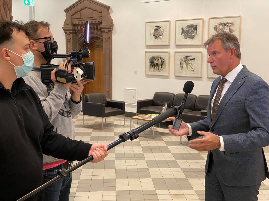 Bürgermeister Tesche gibt Interview