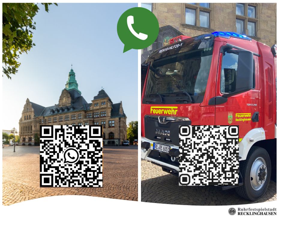 Die Stadtverwaltung Recklinghausen und die Feuerwehr informiert jetzt auch per WhatsApp-Kanal.
