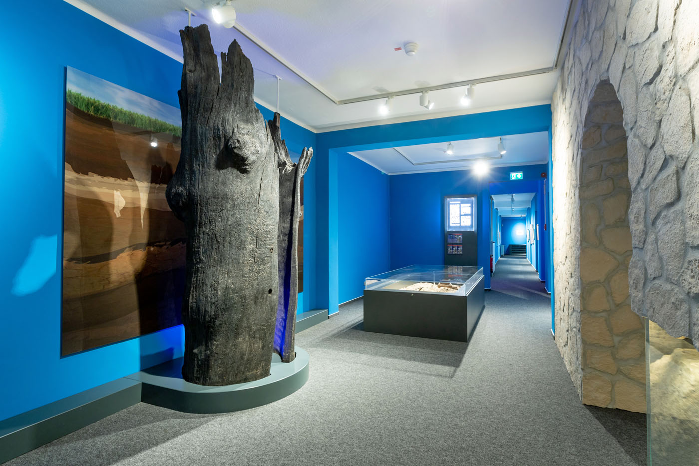 Der Baumstammbrunnen im Institut f&uuml;r Stadtgeschichte.