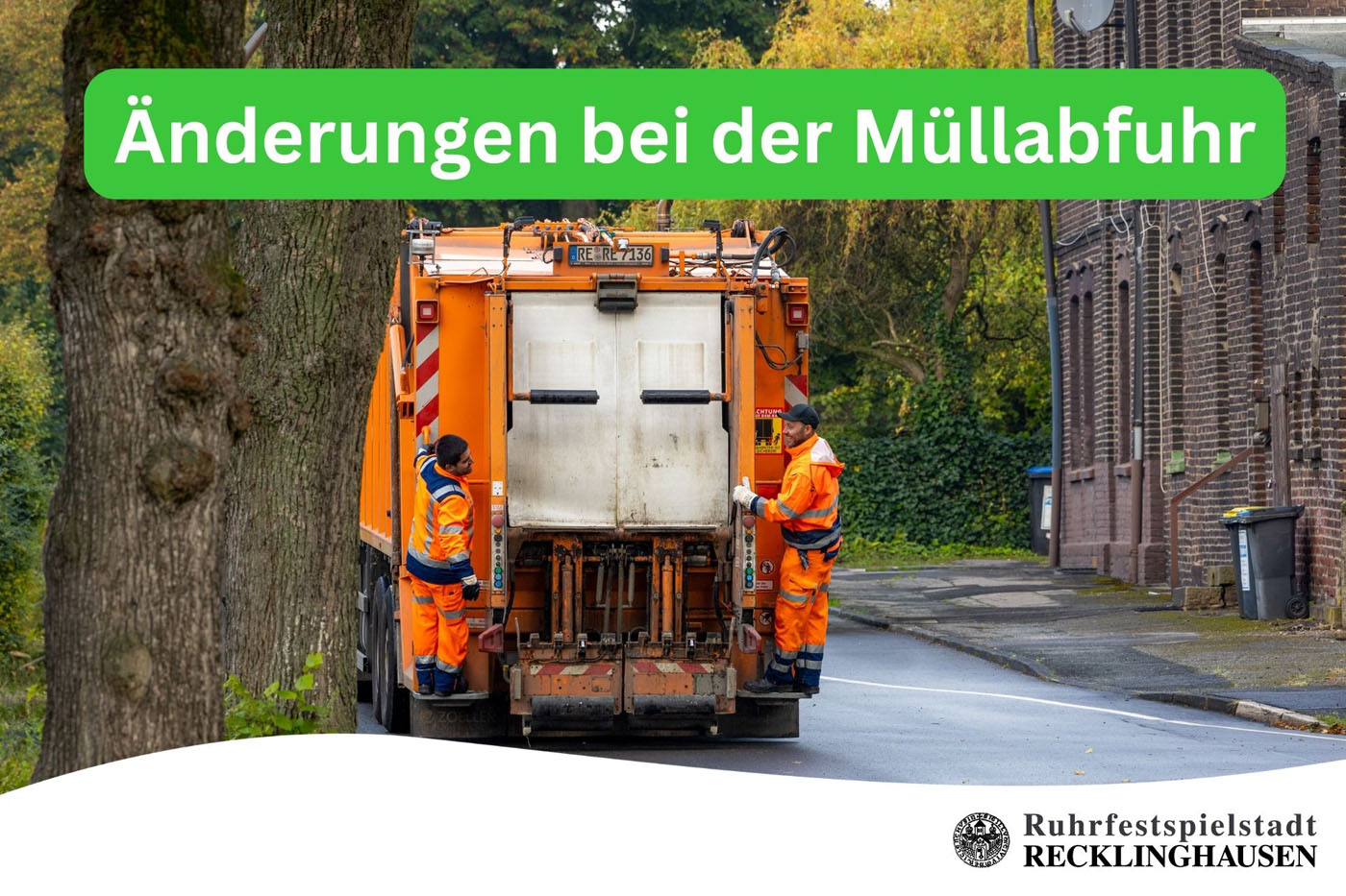 Wegen des Feiertags 1. Mai gibt es &Auml;nderungen bei der M&uuml;llabfuhr.