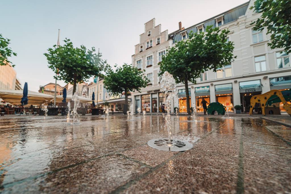 Das Font&auml;nenfeld auf dem Altstadtmarkt ist defekt