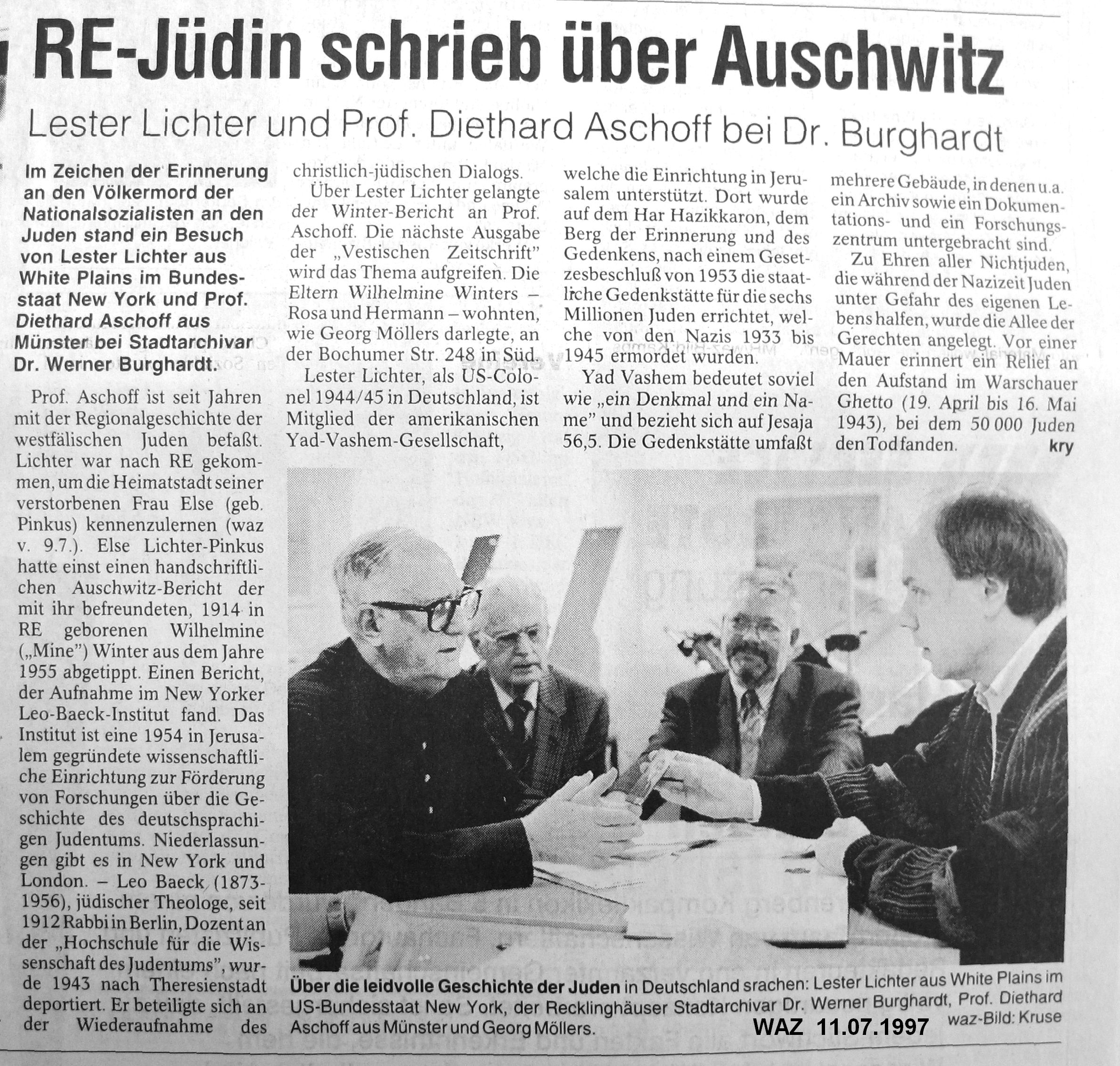WAZ-Artikel vom 11.07.1997