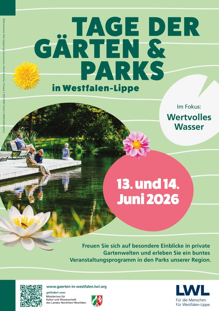 Plakat: Tage der G&auml;rten und Parks in Westfalen-Lippe 2026 (Foto: Besim Mazhiqi) 